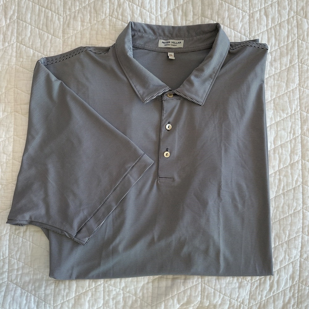 Peter Millar Black and White Polo Shirt